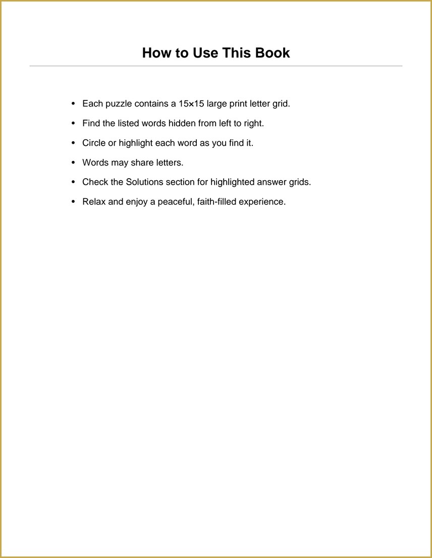 How to Use This Book — simple instructions in large print