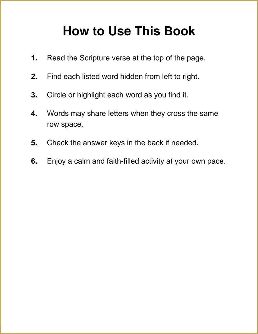 Volume 3 — How to Use This Book, simple instructions in large print