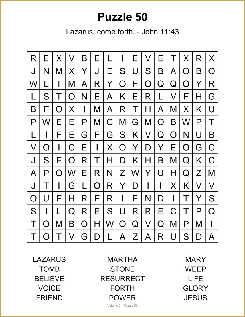 Volume 3 — Puzzle 50, a faith-themed extra large print word search with Scripture