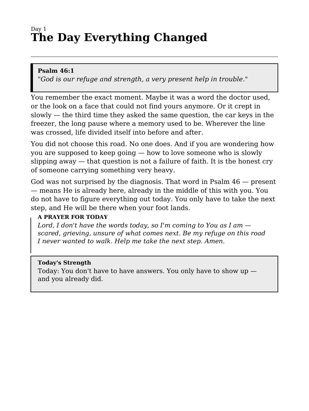 A daily devotional reading with Scripture and prayer