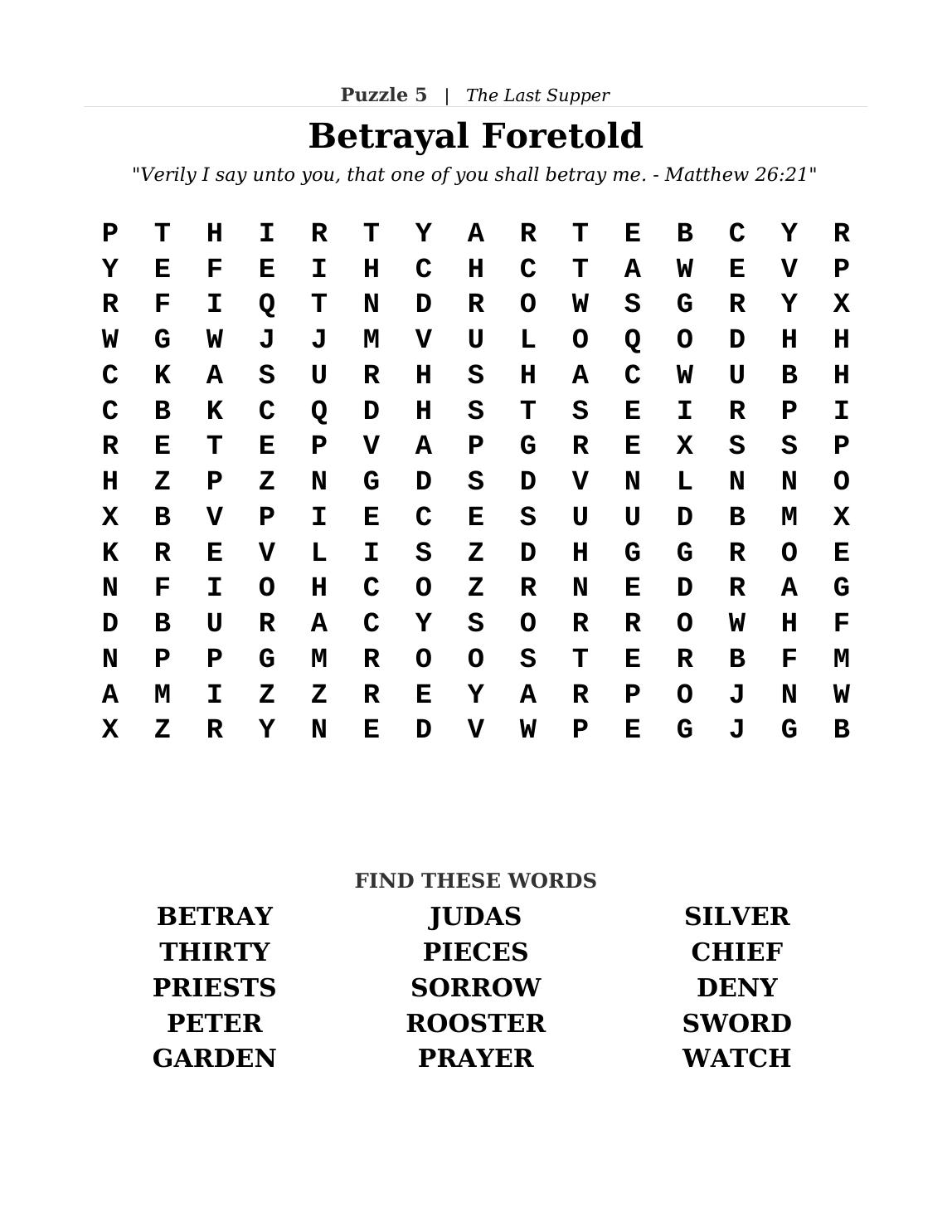 Another themed large-print word search puzzle