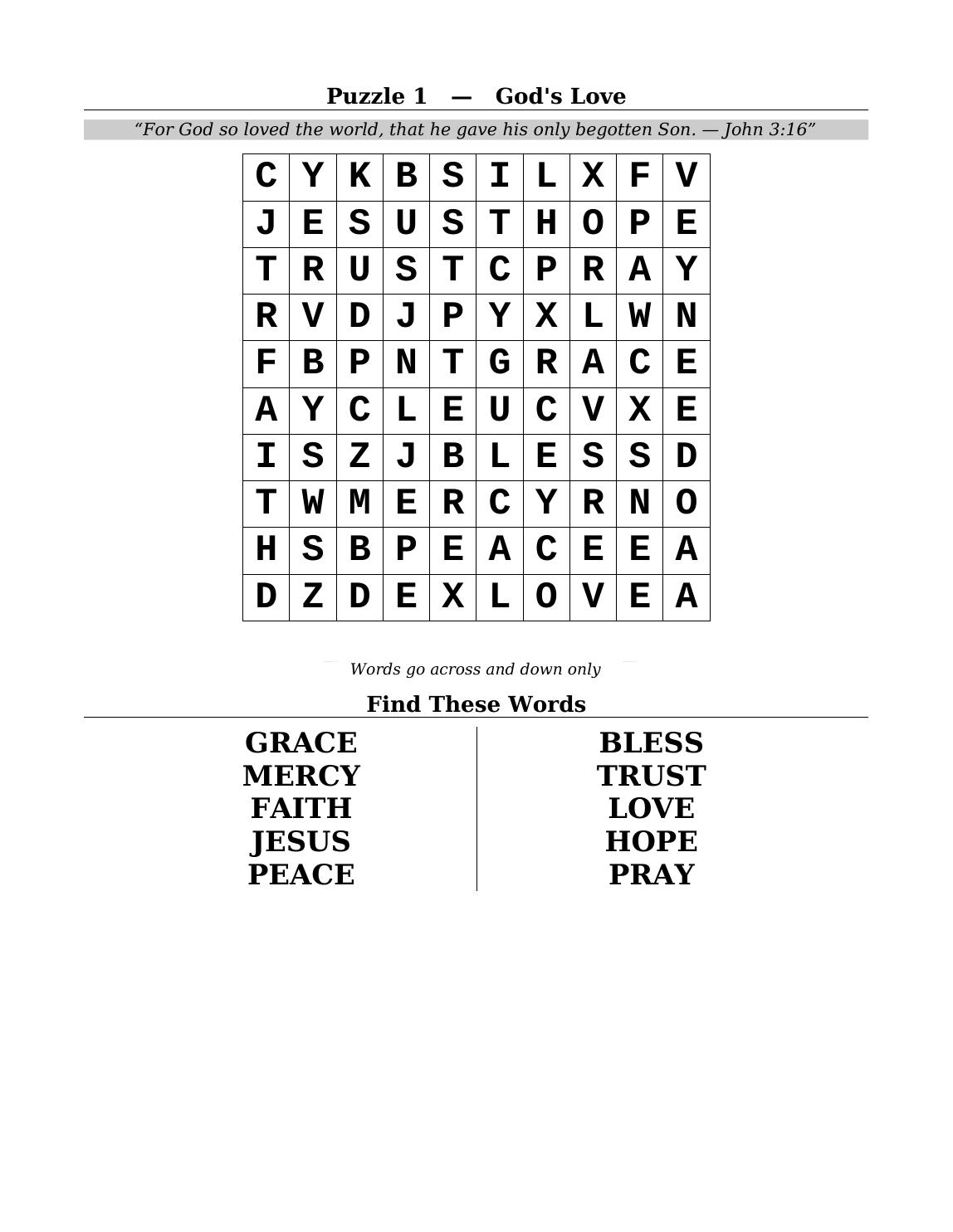 A large-print Bible word search puzzle page