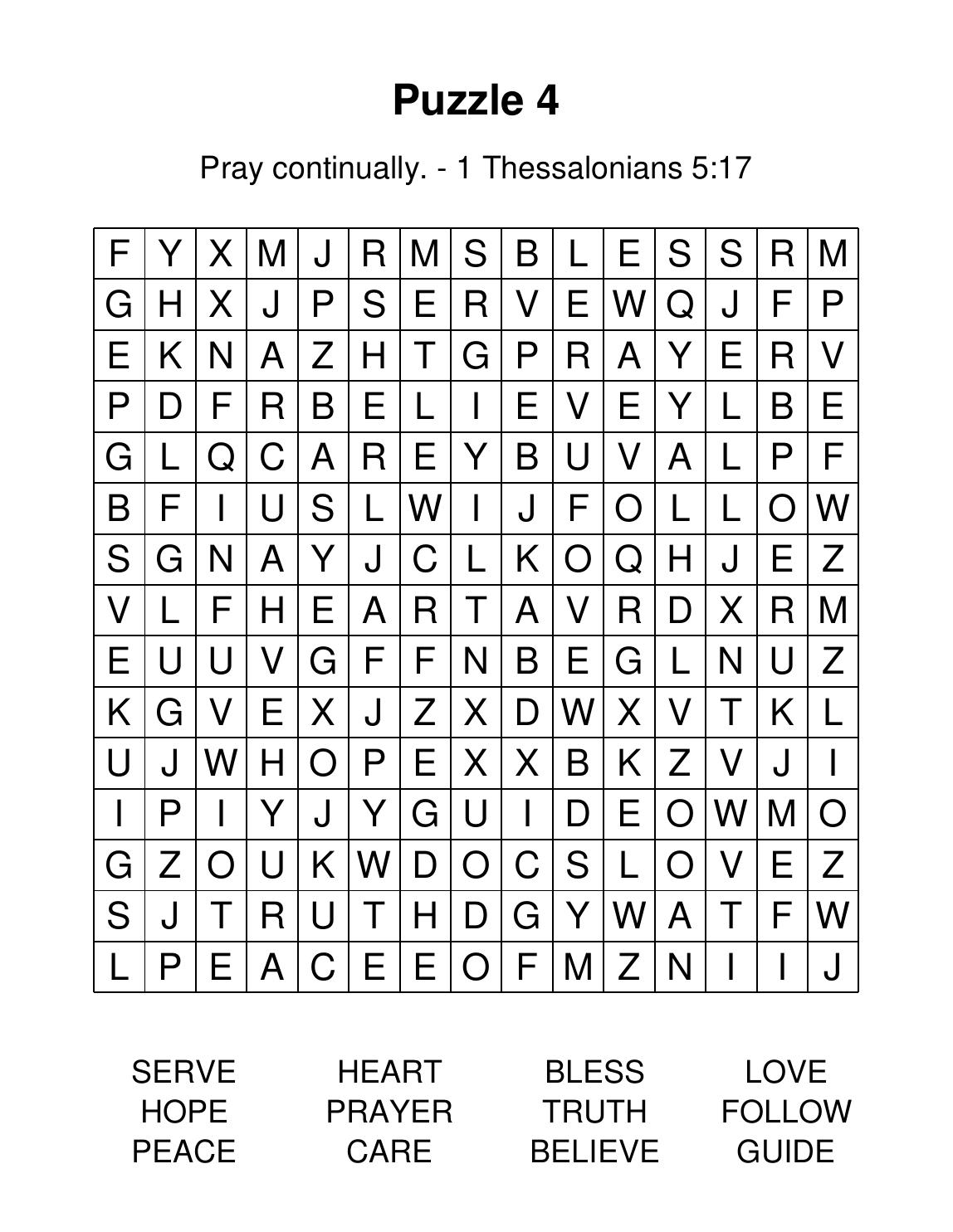 Another themed large-print word search puzzle