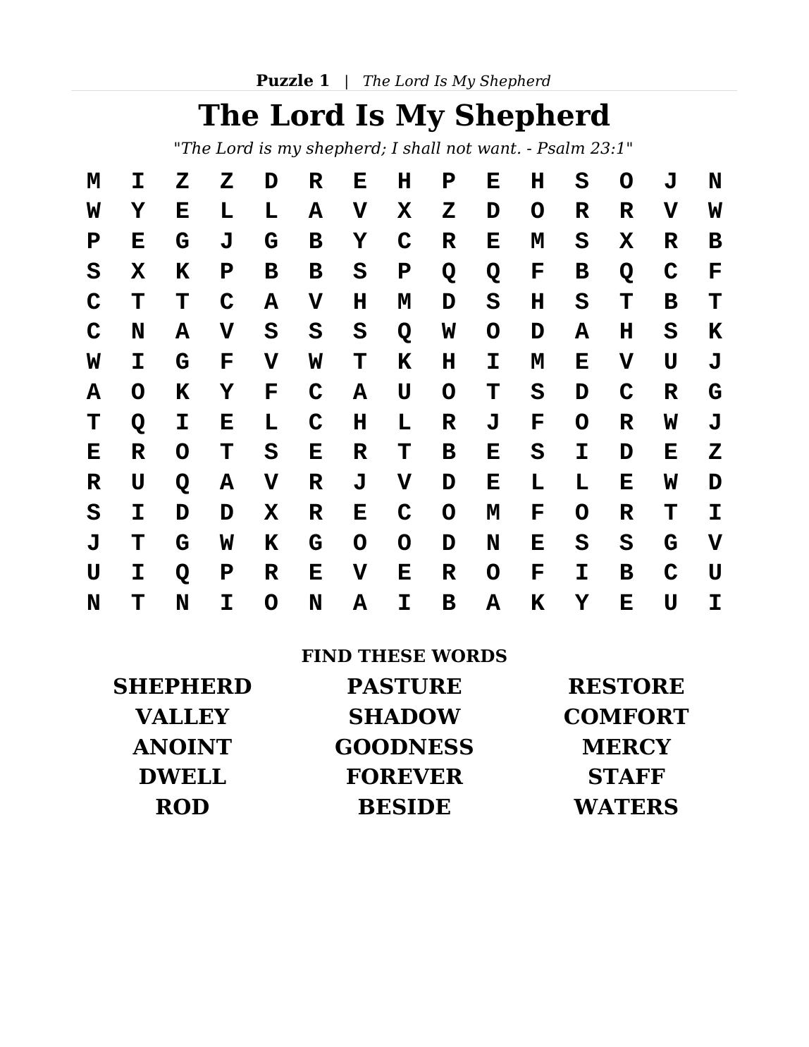 A large-print Bible word search puzzle page