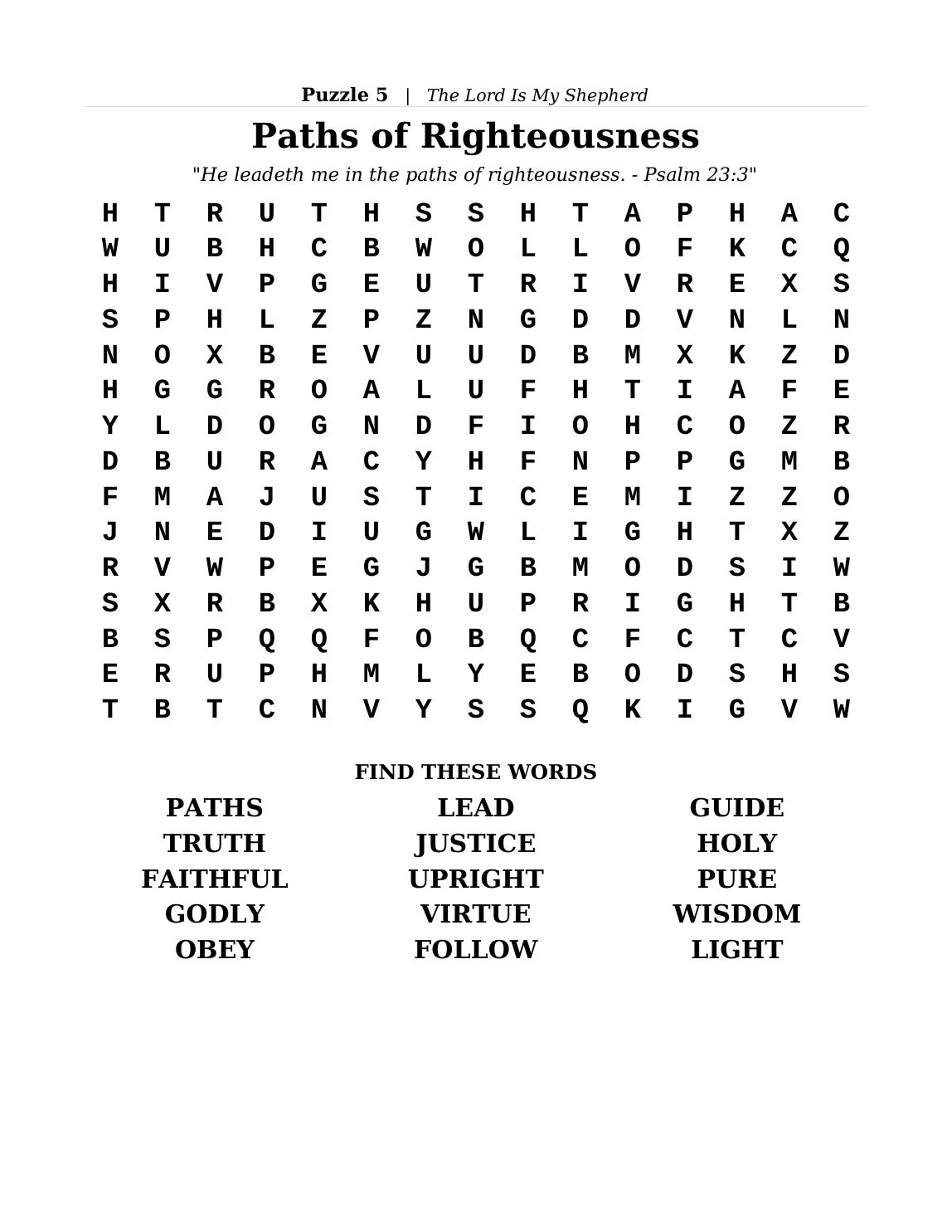 Another themed large-print word search puzzle