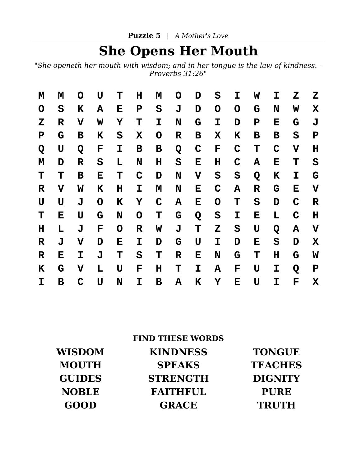 Another themed large-print word search puzzle