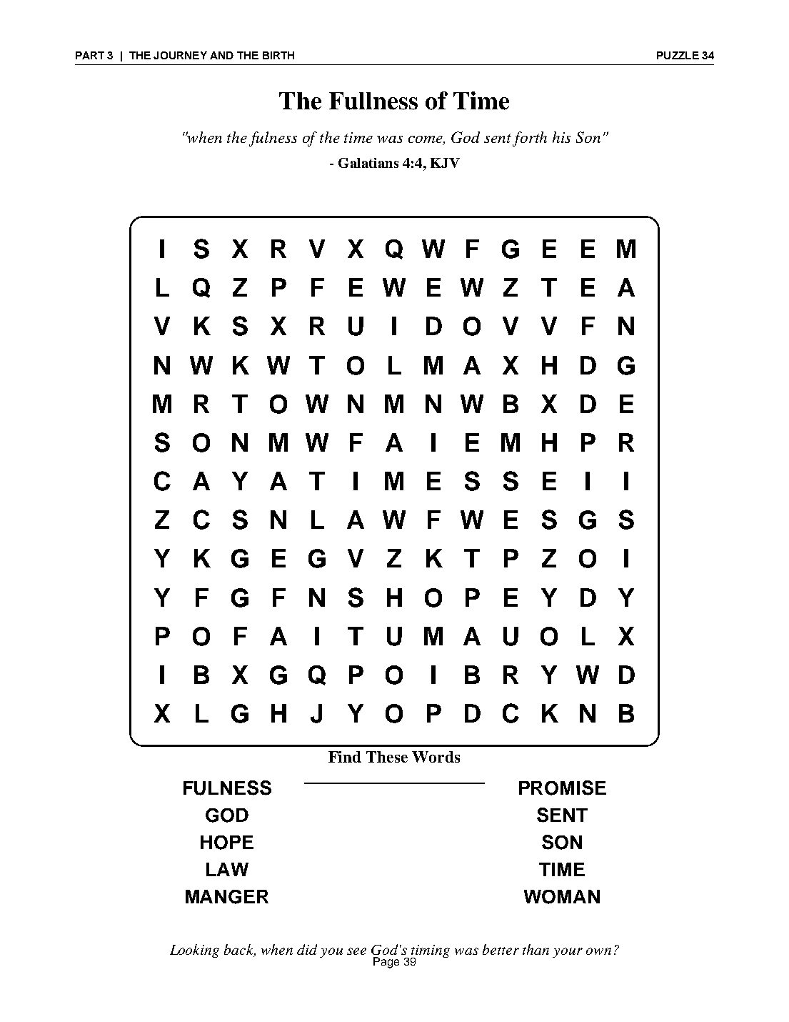 A short KJV verse and gentle reflection accompany every large-print puzzle