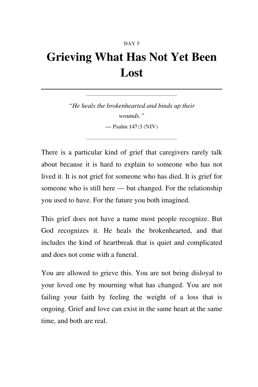 A sample daily devotion