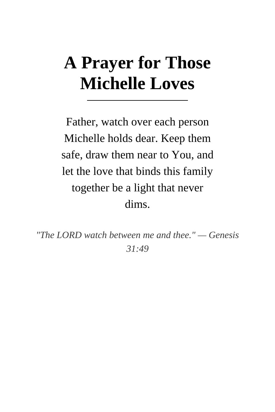 A personalized prayer page