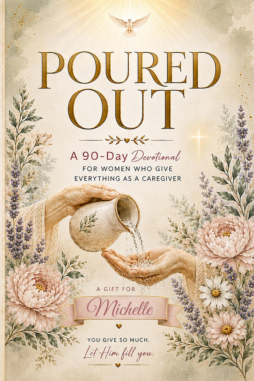 Personalized Poured Out caregiver devotional in her name