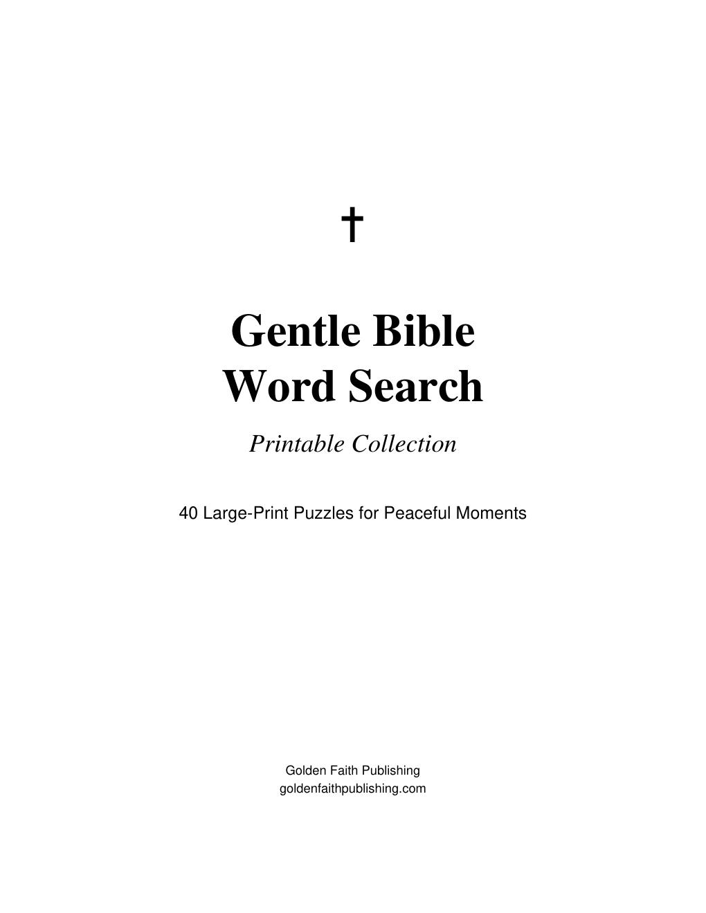 Cover of the Gentle Bible Word Search Printable Collection
