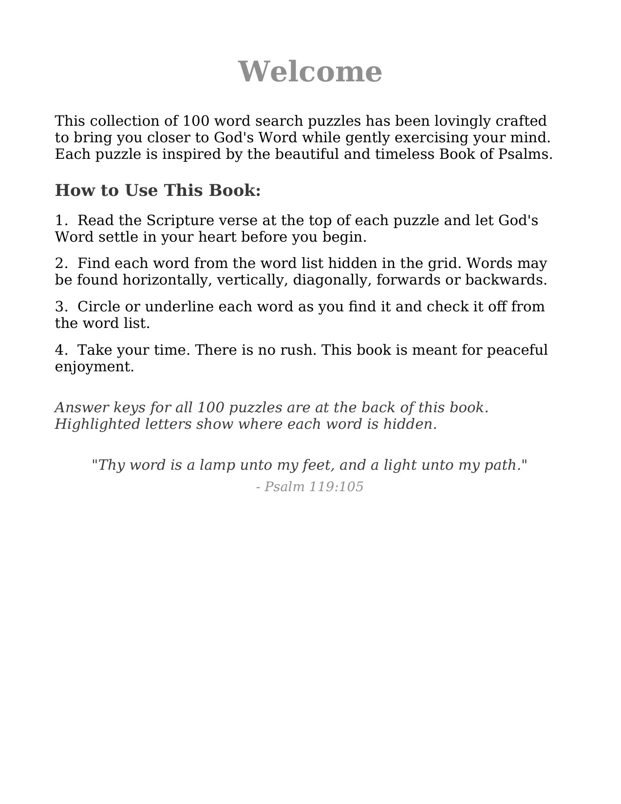 How to Use This Book — simple instructions in large print