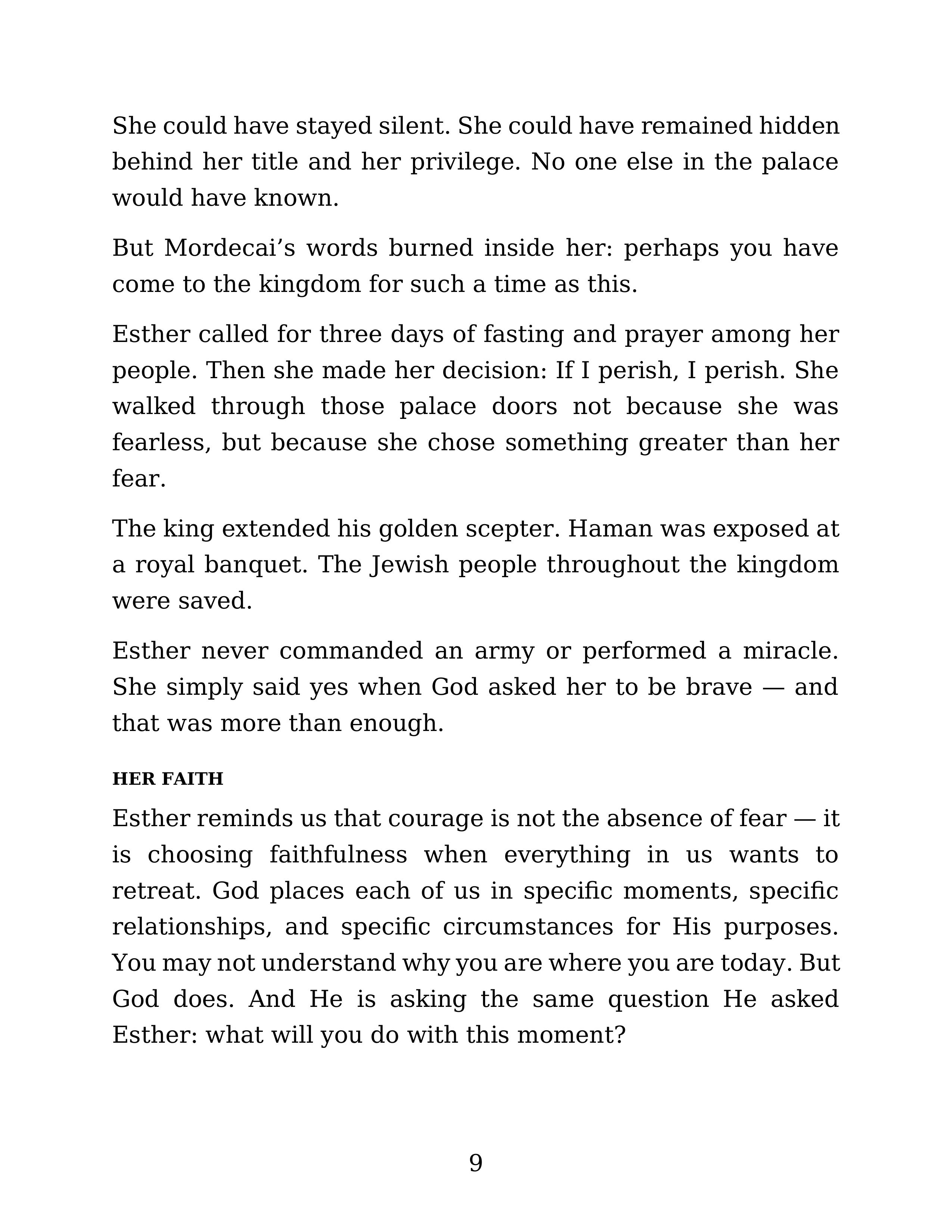 She Believed — Esther's story continued and Her Faith reflection