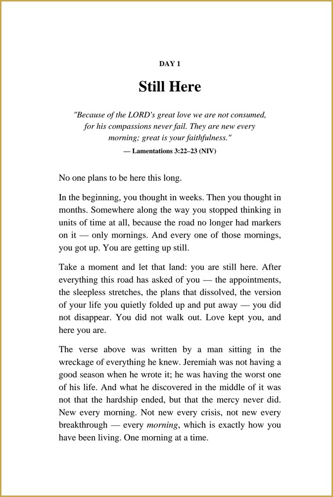 Day 1, Still Here — a devotion opening with Scripture