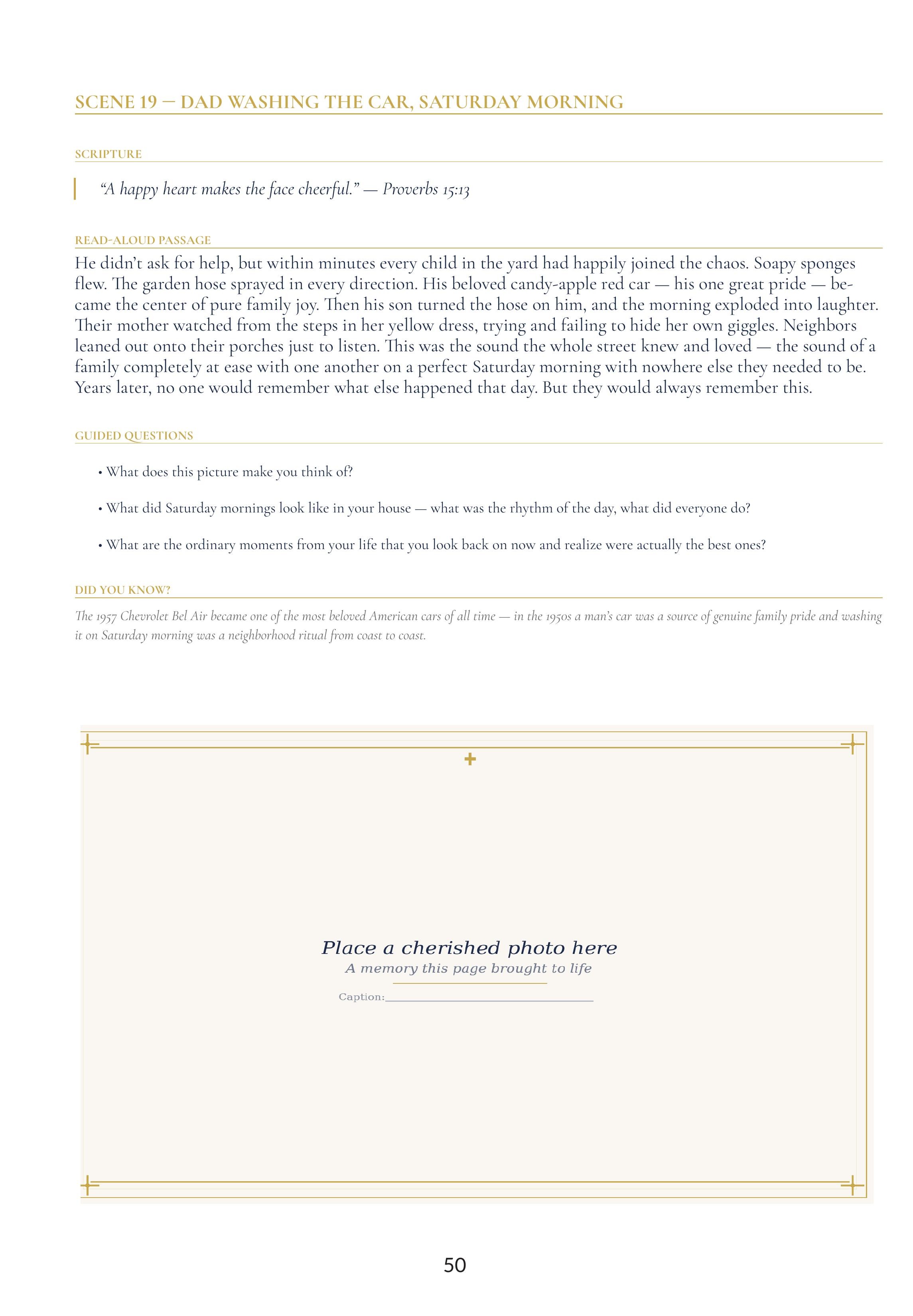 Where the Light Still Lives — a reminiscence scene with Scripture, read-aloud passage, and guided questions